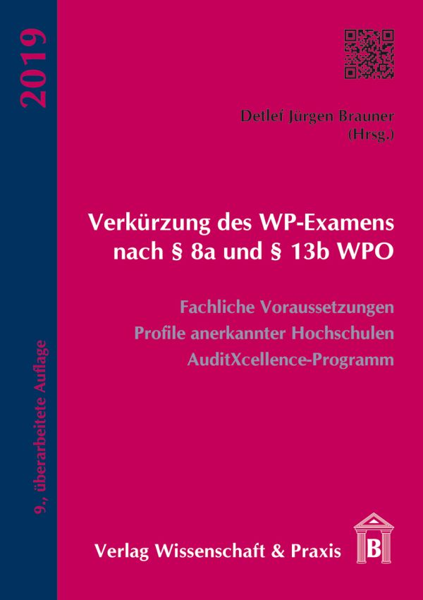 Book cover: Verkürzung des WP-Examens nach § 8a und § 13b WPO.
