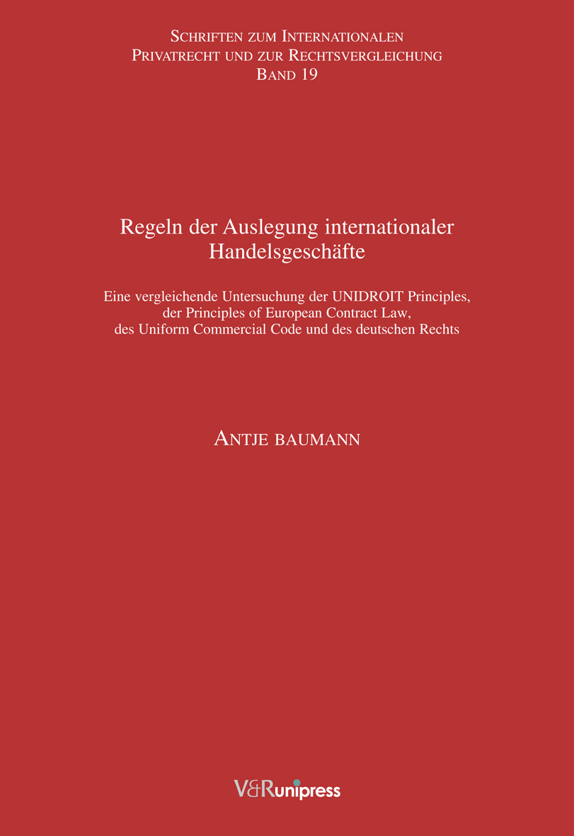 Book cover: Regeln der Auslegung internationaler Handelsgeschäfte
