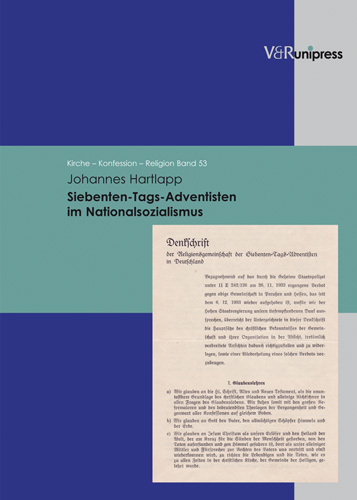 Book cover: Siebenten-Tags-Adventisten im Nationalsozialismus unter Berücksichtigung der geschichtlichen und theologischen Entwicklung in Deutschland von 1875 bis 1950