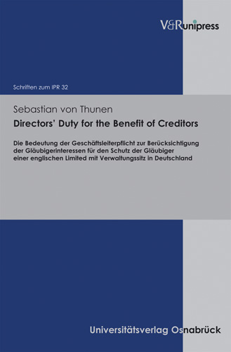 Book cover: Directors’ Duty for the Benefit of Creditors
