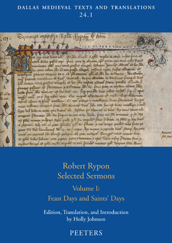 Book cover: Robert Rypon, Selected Sermons. Volume 1