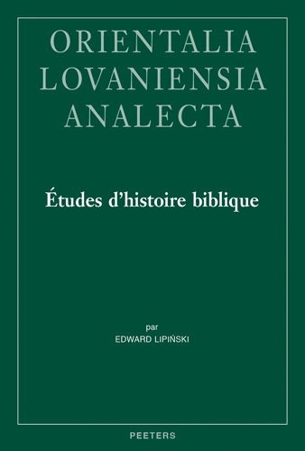 Book cover: Études d’histoire biblique