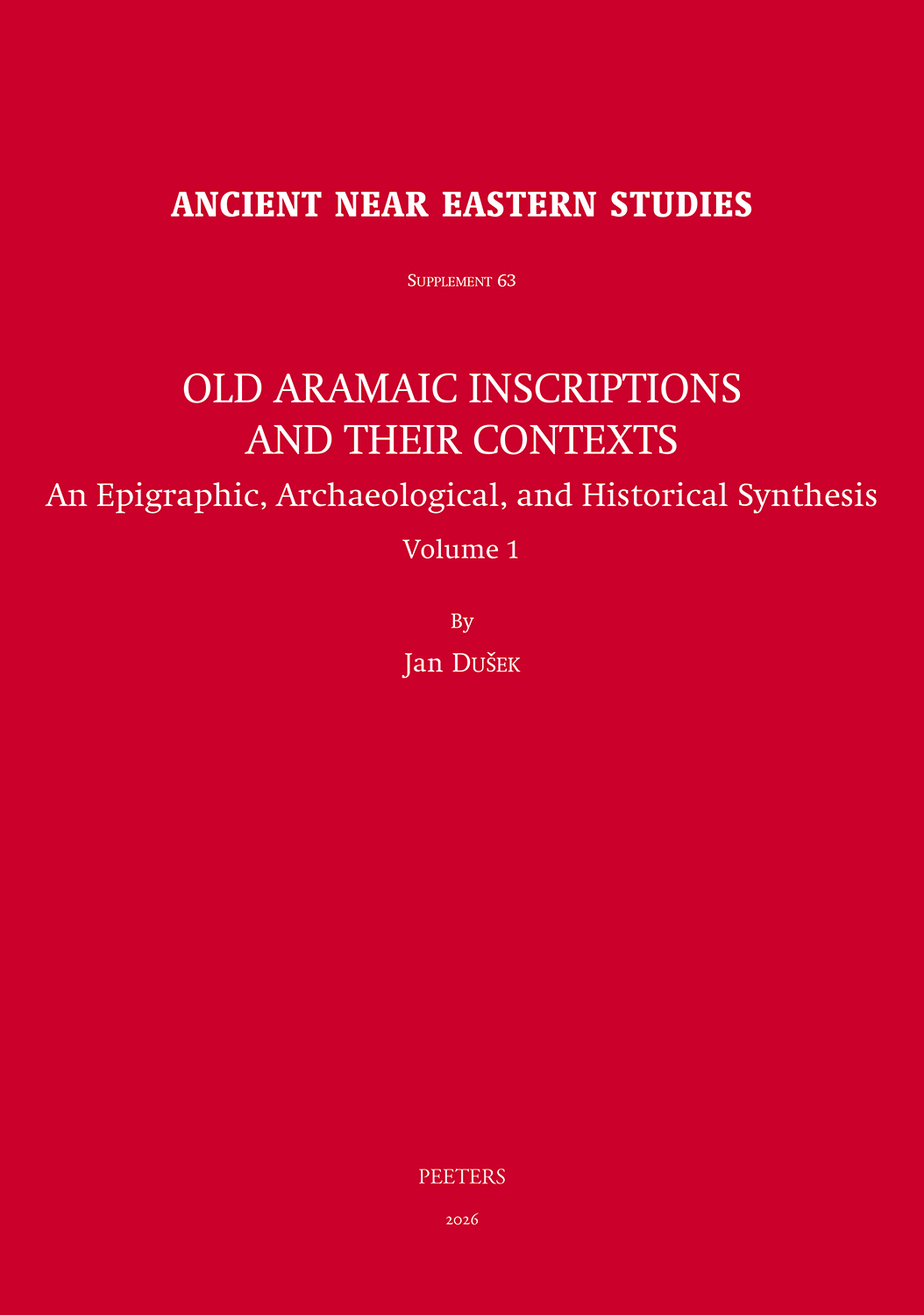 Book cover: Old Aramaic Inscriptions and their Contexts