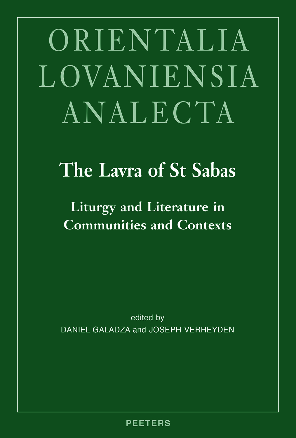 Book cover: The Lavra of St Sabas